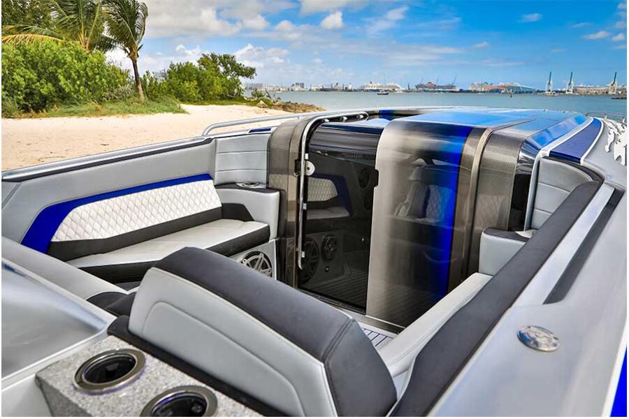 Sun & Shade: <p>The 44 Cuddy offers plenty of seating to soak up the rays on deck, and an air conditioned cabin to shelter from the elements.</p>
