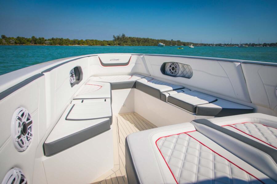 Sun & Shade: <p>The 44 Open Deck offers plenty of seating to soak up the rays with optional sun shades available for those summer days.</p>
